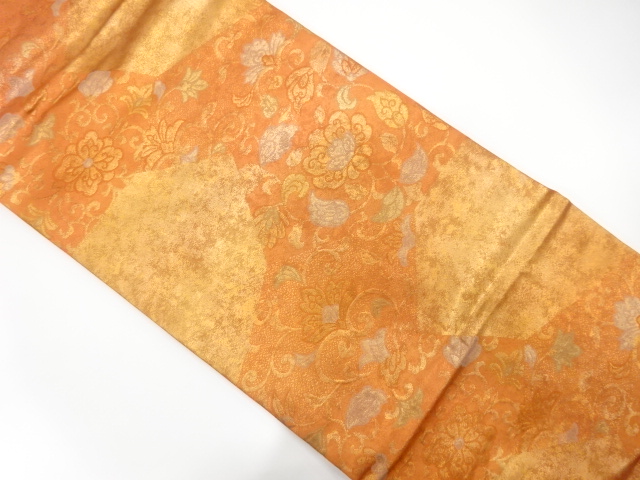 JAPANESE NAGOYA OBI / WOVEN FLOWER ARABESQUE
